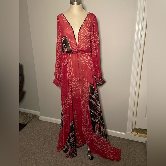 New Meghan Los Angeles split sleeve maxi dress size L - Picture 1 of 12